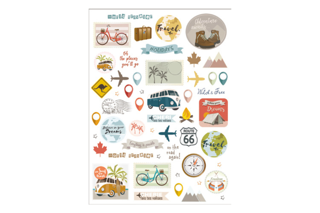 Travel and Vacation Stickers - 104 pcs - 2 - Fancy Stickers - 10doigts.com - Stickers fantaisies : personnalisez toutes vos créations - 10doigts.fr