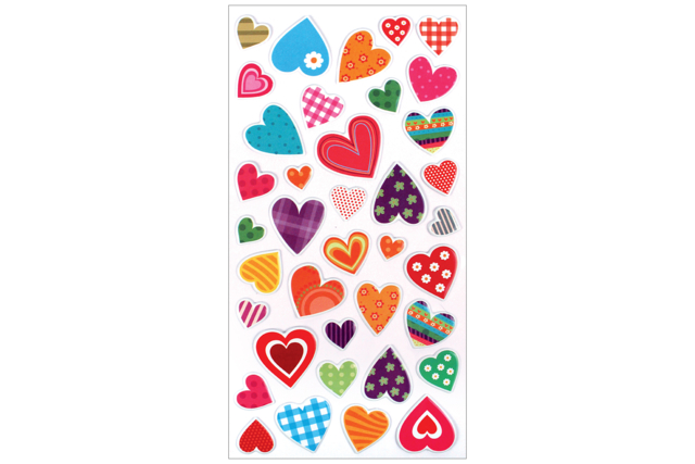 3D Heart Stickers - 38 pcs - 1 - Fancy Stickers - 10doigts.com - Stickers fantaisies : personnalisez toutes vos créations - 10doigts.fr