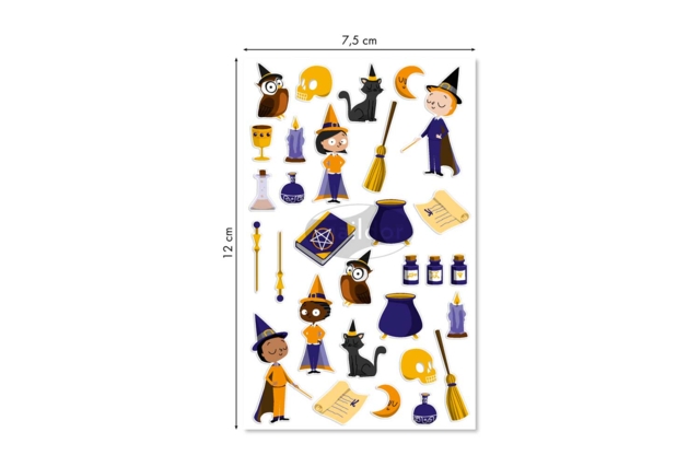 3D Epoxy Stickers - Witches - 3 - Halloween Stickers - 10doigts.com - Gommettes Halloween - 10doigts.fr