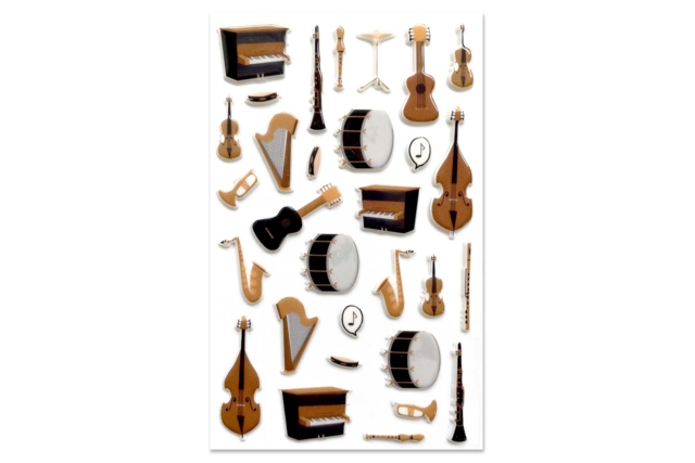 3D Epoxy Stickers - Music - 1 - Story Stickers and Decorations - 10doigts.com - Gommettes Histoires et décors - 10doigts.fr