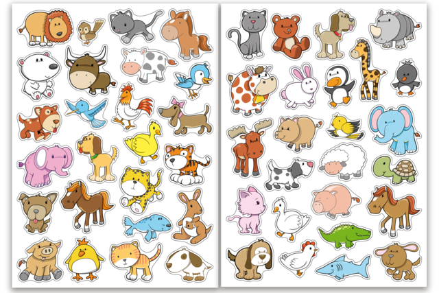 Funny Animal Stickers - 50 pcs - 2 - Animal Stickers - 10doigts.com - Des gommettes animaux pour créer et apprendre dès la maternelle - 10doigts.fr