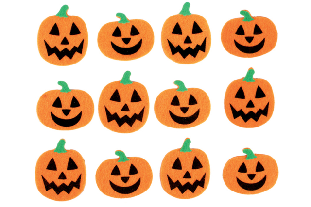 Pumpkin Felt Stickers - 12 pcs - 1 - Halloween Creative Accessories - 10doigts.com - Accessoires créatifs Halloween - 10doigts.fr