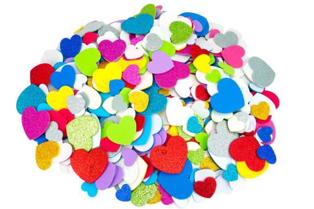 Soft Rubber Heart Stickers - 500 pcs - 7 - Heart Decorations - 10doigts.com - Décorations coeurs pour des créations pleines d'amour - 10doigts.fr