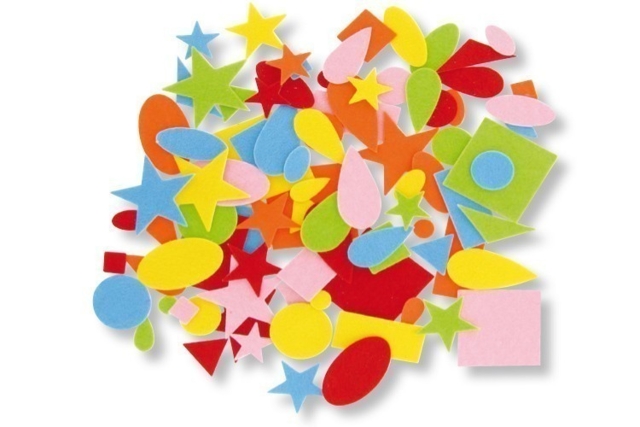 Felt Stickers - 80 pcs - 1 - Felt Stickers - 10doigts.com - Stickers en feutrine : du relief et de la texture dans vos créations - 10doigts.fr