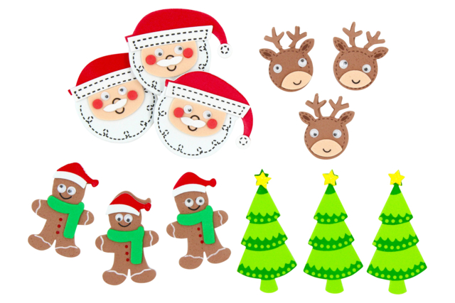 Foam Rubber Christmas Stickers - 12 pcs - 1 - Christmas Stickers - 10doigts.com - Stickers mousse : donnez du volume à vos créations - 10doigts.fr