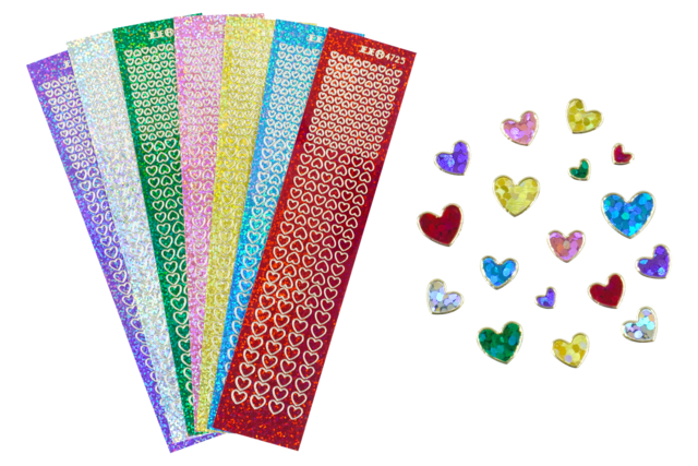 Rhinestone Heart Stickers - 1421 pcs - 1 - Sticker rhinestones - 10doigts.com - Strass autocollants - 10doigts.fr
