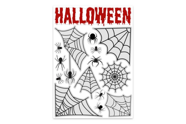 pegatinas telas arañas - Kits créatifs Halloween - 10doigts.fr