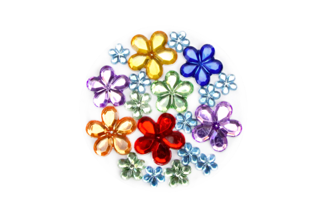 Gem Flowers - 200 pcs - 1 - Rhinestones - 10doigts.com - Strass : apportez de l'éclat à toutes vos créations - 10doigts.fr