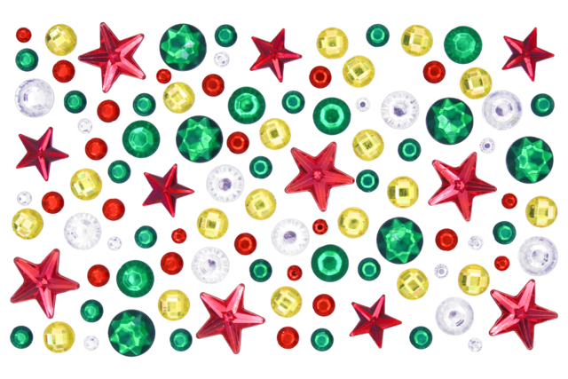 Self-Adhesive Rhinestones, Christmas Colors - 105 pcs - 1 - Rhinestones - 10doigts.com - Strass : apportez de l'éclat à toutes vos créations - 10doigts.fr