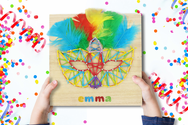 String Art : Máscara de carnaval - Fils à  broder - 10doigts.fr