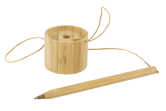 bolígrafo bambú socle - Objets en bois à décorer pour le bureau - 10doigts.fr