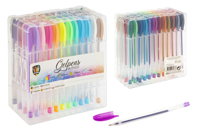 Gel Ink Ballpoint Pens - Assorted 48 Colors - 1 - Calligraphy, Writing - 10doigts.com - Bullet Journal, Planner - 10doigts.fr
