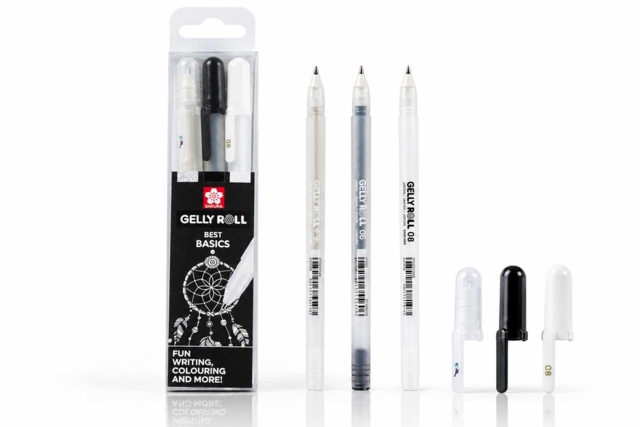 Bolígrafos Gel Sakura Gelly Roll — Negro Blanco y Brillante - Feutres calibrés et fineliners pour le dessin de précision - 10doigts.fr