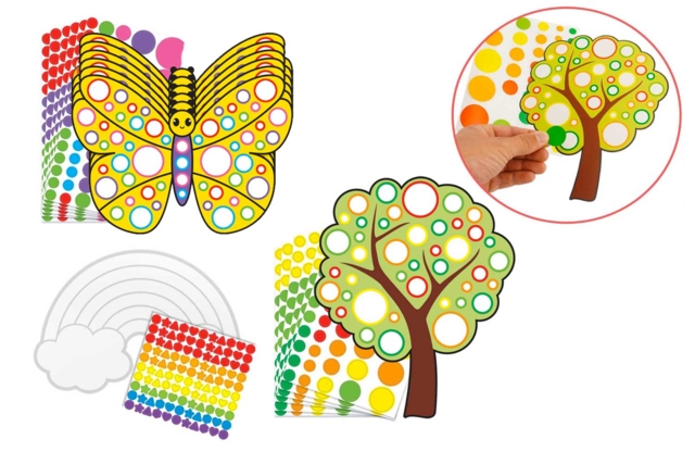SUPER PROMO : 3 kits gomets (Árboles + Mariposas + Arcoíris) - Kits créatifs avec gommettes : le plein d’idées pour les petits artistes - 10doigts.fr