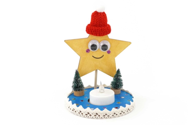 Wooden Star Candle Holders - 4 Pieces - 4 - Wood Candle Holders - 10doigts.com - Bougeoirs et photophores à décorer - 10doigts.fr