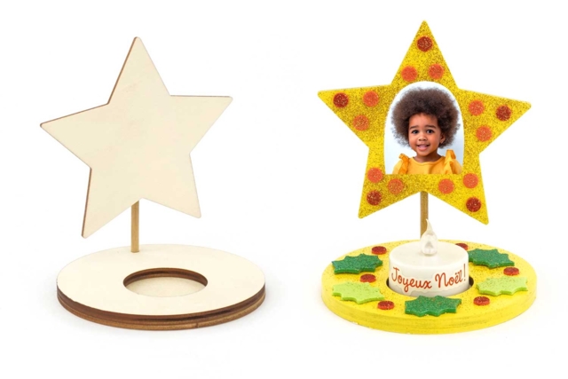 Wooden Star Candle Holders - 4 Pieces - 5 - Wood Candle Holders - 10doigts.com - Bougeoirs et photophores à décorer - 10doigts.fr
