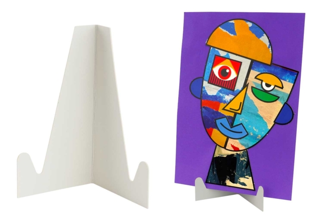 White Cardboard Easels - 6 Pieces - 1 - Easels for Children and Display Stands - 10doigts.com - Chevalets pour enfants et supports d’exposition - 10doigts.fr