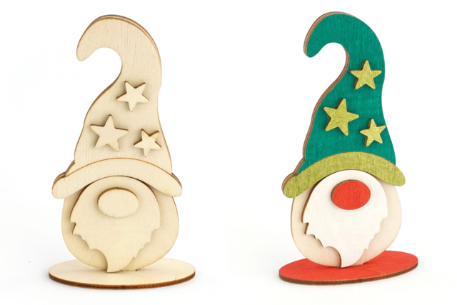 Assemble Your Own Gnomes - 4 Pieces - 1 - Christmas Wooden Objects - 10doigts.com - Décorations de Noël en bois - 10doigts.fr