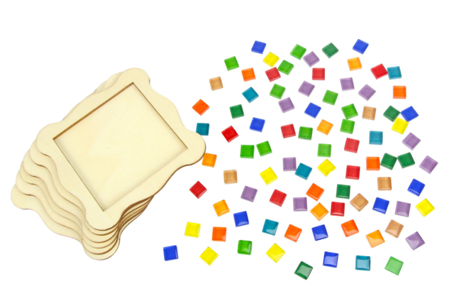 Mosaic Coaster Kit - 6 Pieces - 2 - Glass Mosaics - 10doigts.com - Mosaïques en verre - 10doigts.fr
