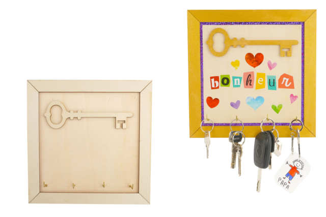 Soporte de pared para llaves de madera - Porte-clés et range-clés pour Papa : une idée de cadeau personnalisé - 10doigts.fr