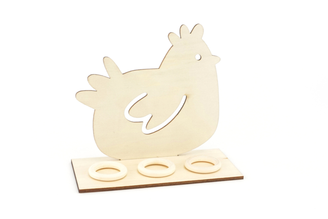 Soporte Huevo Decorar Madera Gallina - Supports de Pâques à décorer - 10doigts.fr