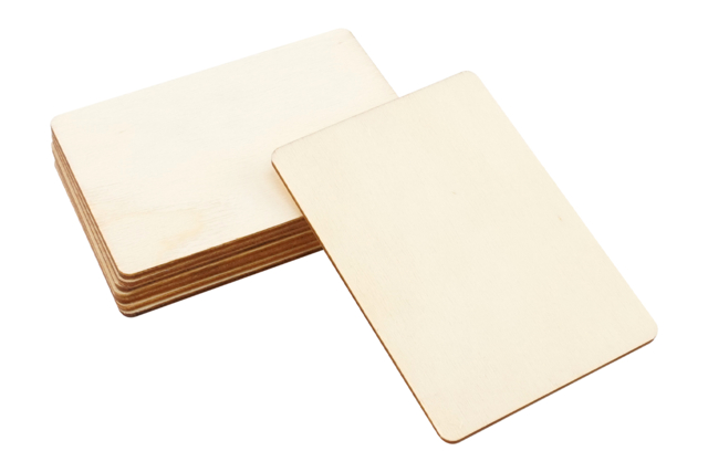 Natural Wood Cards - 8 Pieces - 1 - Wooden Shapes - 10doigts.com - Formes en bois à décorer - 10doigts.fr