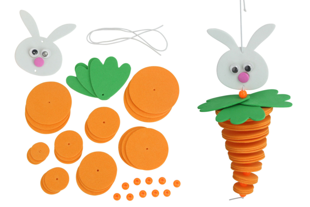 Rabbit-Carrot Mobile - 2 - Easter Craft Kits - 10doigts.com - Kits créatifs Pâques - 10doigts.fr