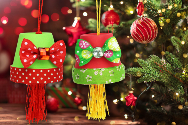 Suspensión de Noël con una maceta - Adhésifs colorés et Masking tape - 10doigts.fr