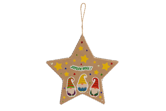 Star and Heart Cardboard Kraft Ornaments - 5 - Christmas Garland and Ornaments - 10doigts.com - Guirlandes et suspensions de Noël - 10doigts.fr