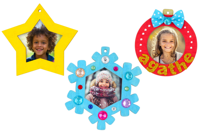 Wooden Christmas Frame Ornaments - 6 Pieces - 3 - Christmas Wooden Objects - 10doigts.com - Décorations de Noël en bois - 10doigts.fr