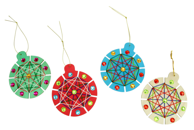 Weaving Christmas Balls Kit - 6 Pieces - 4 - Christmas Creative Kits for Children - 10doigts.com - Kits créatifs de Noël pour les enfants - 10doigts.fr