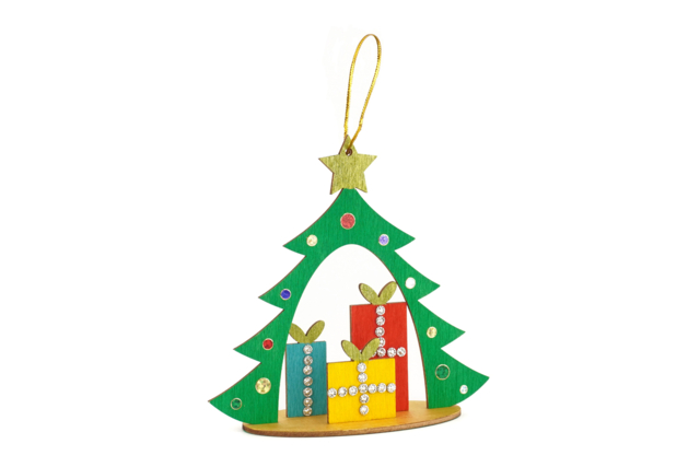 Wooden Tree Ornaments - 4 Pieces - 4 - Christmas Wooden Objects - 10doigts.com - Décorations de Noël en bois - 10doigts.fr