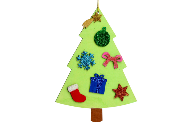 Wooden Tree Ornaments - 6 Pieces - 4 - Wooden Decorative Suspensions - 10doigts.com - Supports de Noël - 10doigts.fr