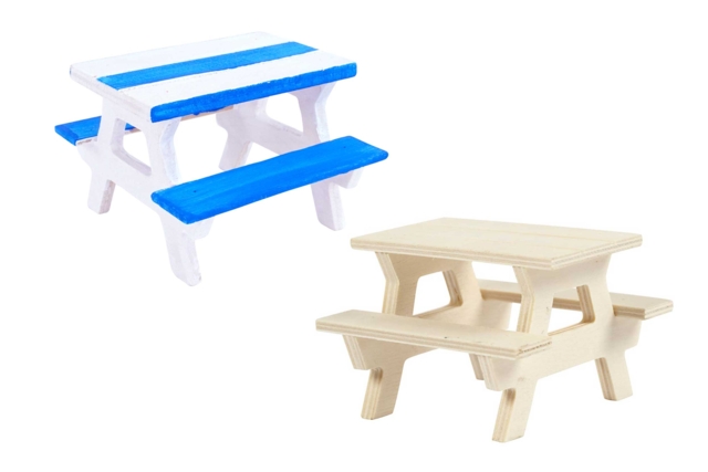 Mesa de pícnic de madera en miniatura - Univers Miniature : maison de poupée et miniatures - 10doigts.fr
