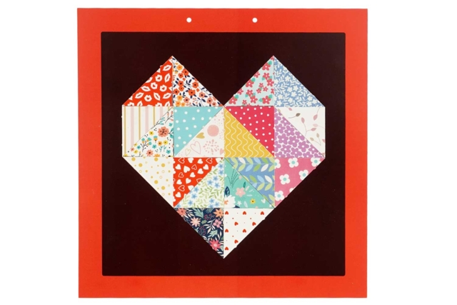 Heart Canvas Kit, Patchwork Effect - 6 Canvases - 3 - Paper Craft Kits - 10doigts.com - Kits créatifs en Papier - 10doigts.fr