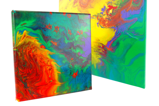 cuadro fluid art pintura pouring - Peinture acrylique fluide (pouring) - 10doigts.fr