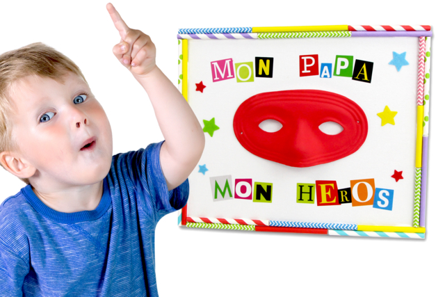 Cuadro "Mi papá, mi héroe" - Châssis et Cartons toilés - 10doigts.fr