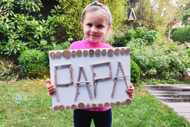 Cuadro PAPA en madera flotante - Châssis et Cartons toilés - 10doigts.fr