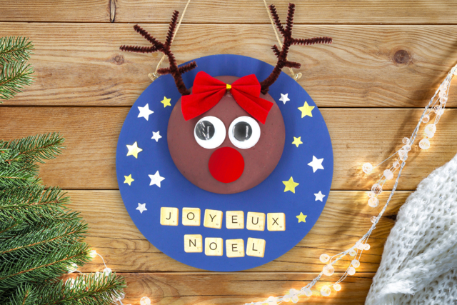 Tableau renne de Noël 3D - Gommettes de Noël - 10doigts.fr