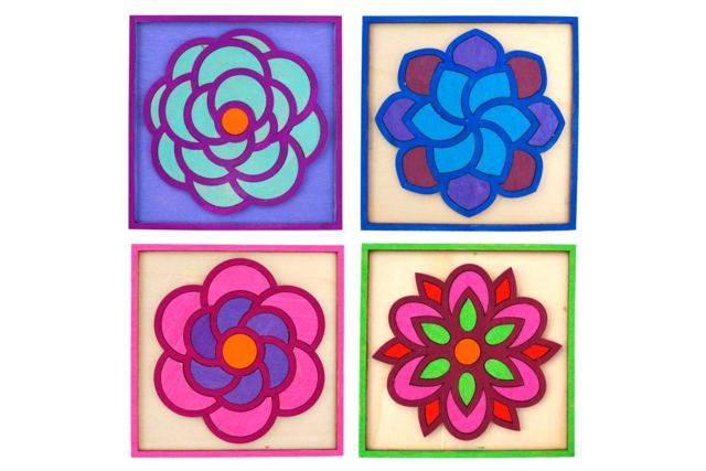 Wooden Flower Puzzle Boards - 4 Pieces - 2 - Puzzles - 10doigts.com - Puzzles - 10doigts.fr