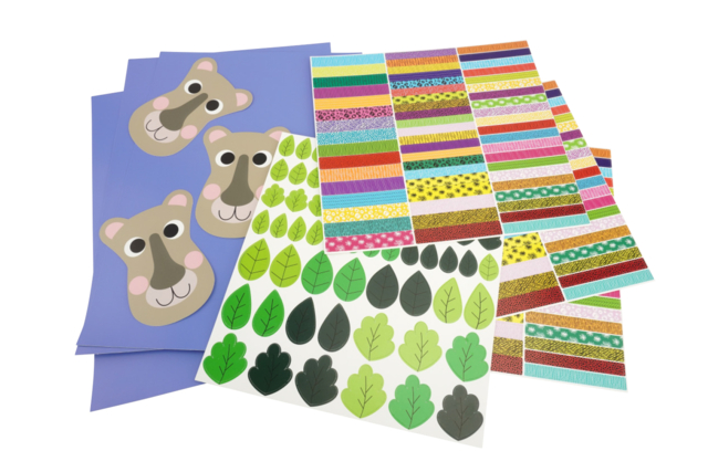Lion Collage Boards - 4 Boards - 4 - Collage Activities - 10doigts.com - Activités collage et formes à coller - 10doigts.fr