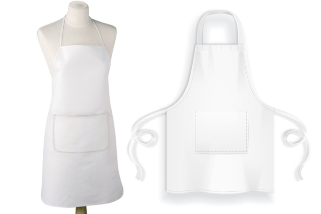 delantal blanco de algodón - Coton, lin - Textiles - 10doigts.fr