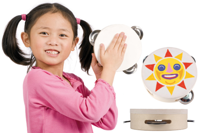 Tambourine with cymbals - 1 - Musical Instruments - 10doigts.com - Instruments de musique - 10doigts.fr