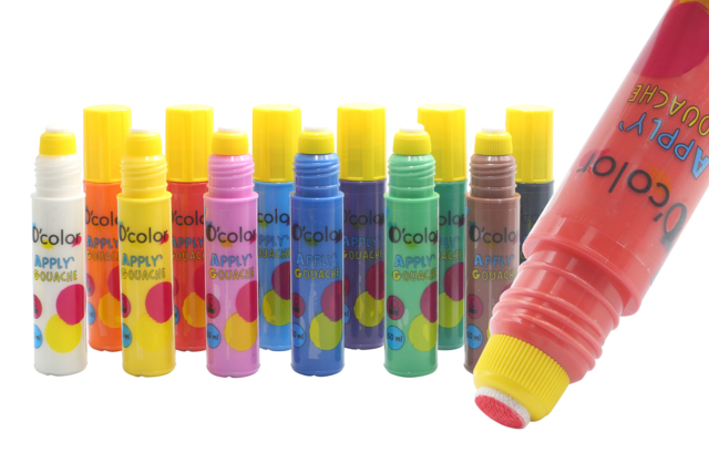 Gouache Stampers with Foam Tip - 12 Pieces - 1 - Gouache Marker - 10doigts.com - Marqueur gouache : la peinture facile et sans dégât pour les enfants - 10doigts.fr