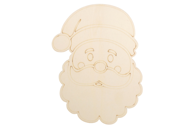 Wooden Santa Claus Head - 20 cm - 4 - Christmas Wooden Objects - 10doigts.com - Décorations de Noël en bois - 10doigts.fr