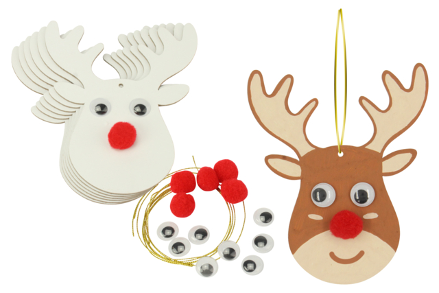 Christmas Reindeer Ornaments - 6 Pieces - 1 - Christmas Creative Kits for Children - 10doigts.com - Kits créatifs de Noël pour les enfants - 10doigts.fr
