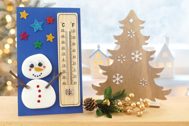 Large Wooden Thermometer - 3 - Wooden Objects for the Home - 10doigts.com - Thermomètres à décorer et à fabriquer - 10doigts.fr