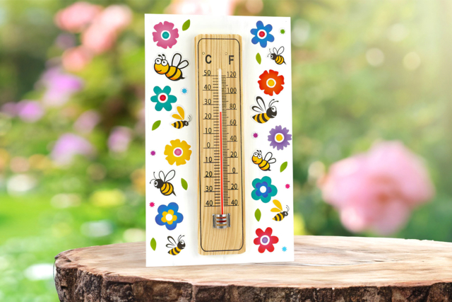Large Wooden Thermometer - 2 - Wooden Objects for the Home - 10doigts.com - Thermomètres à décorer et à fabriquer - 10doigts.fr