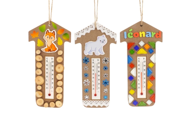 Wooden House Thermometers Kit - 4 Pieces - 3 - Wooden Objects for the Home - 10doigts.com - Objets en bois à décorer pour la maison - 10doigts.fr