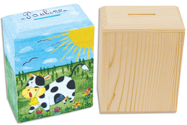 Rectangle Wooden Money Box - 5 - Wooden Office Items - 10doigts.com - Objets en bois à décorer pour le bureau - 10doigts.fr